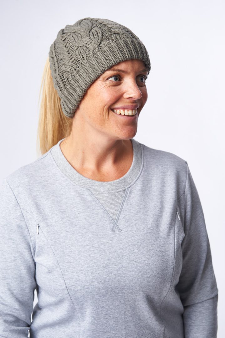 The Mum Bun Beanie - Ash image