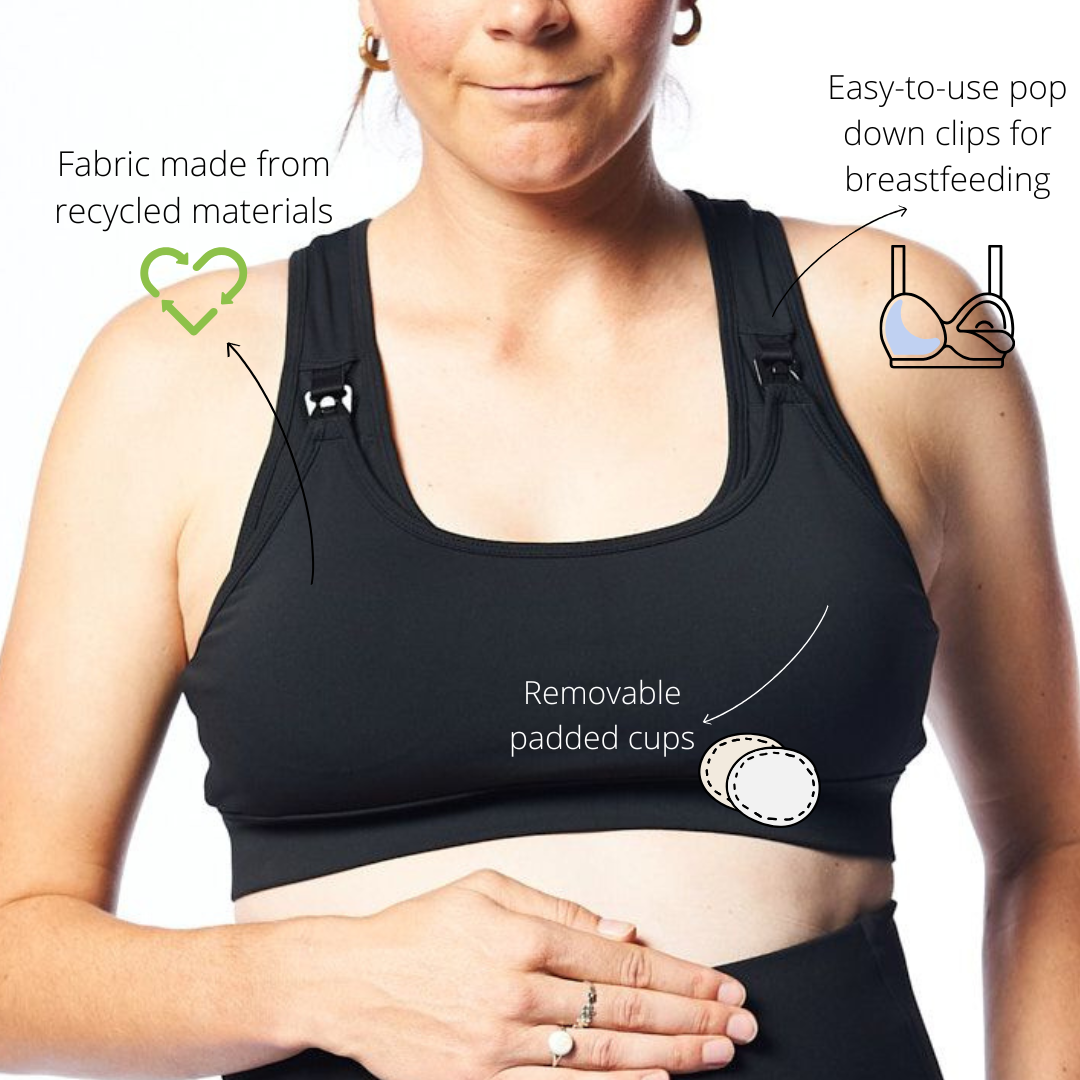 Flow Nursing Sports Crop - Black