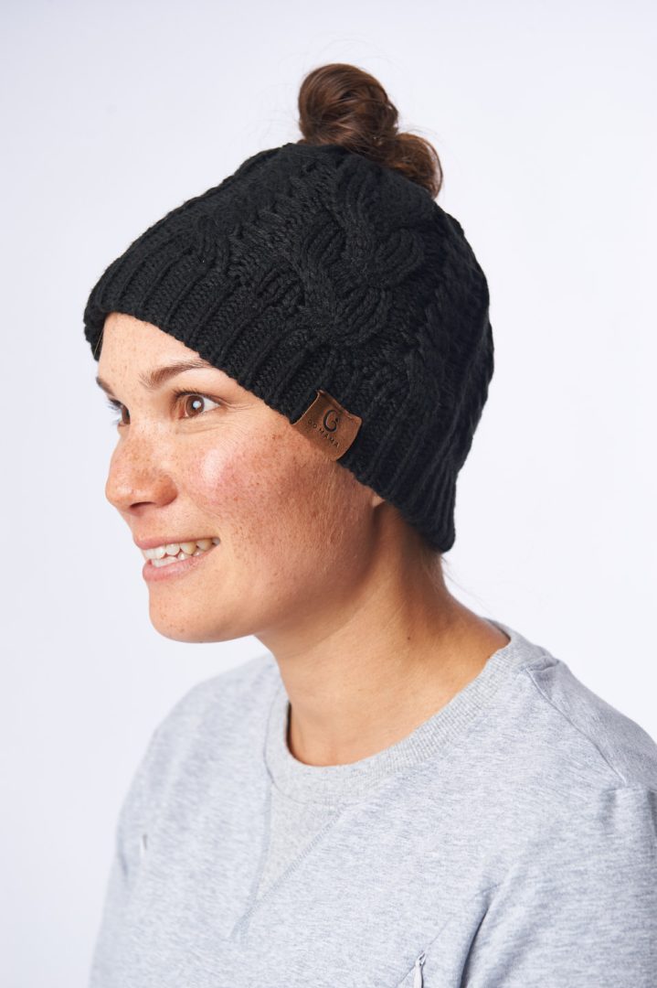 The Mum Bun Beanie - Black image